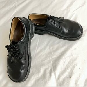 Birkenstock Black Leather Lace-Up Oxford style shoe